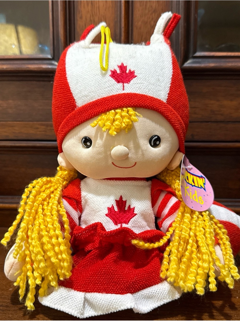 KICKIN  KIDS TOY GIRL DOLL 15”  PLUSH CANADIAN ROYAL SPECIALTY SALES. W/Tags